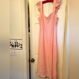 LOFT Dress- Pink with white polka dots, sz 10